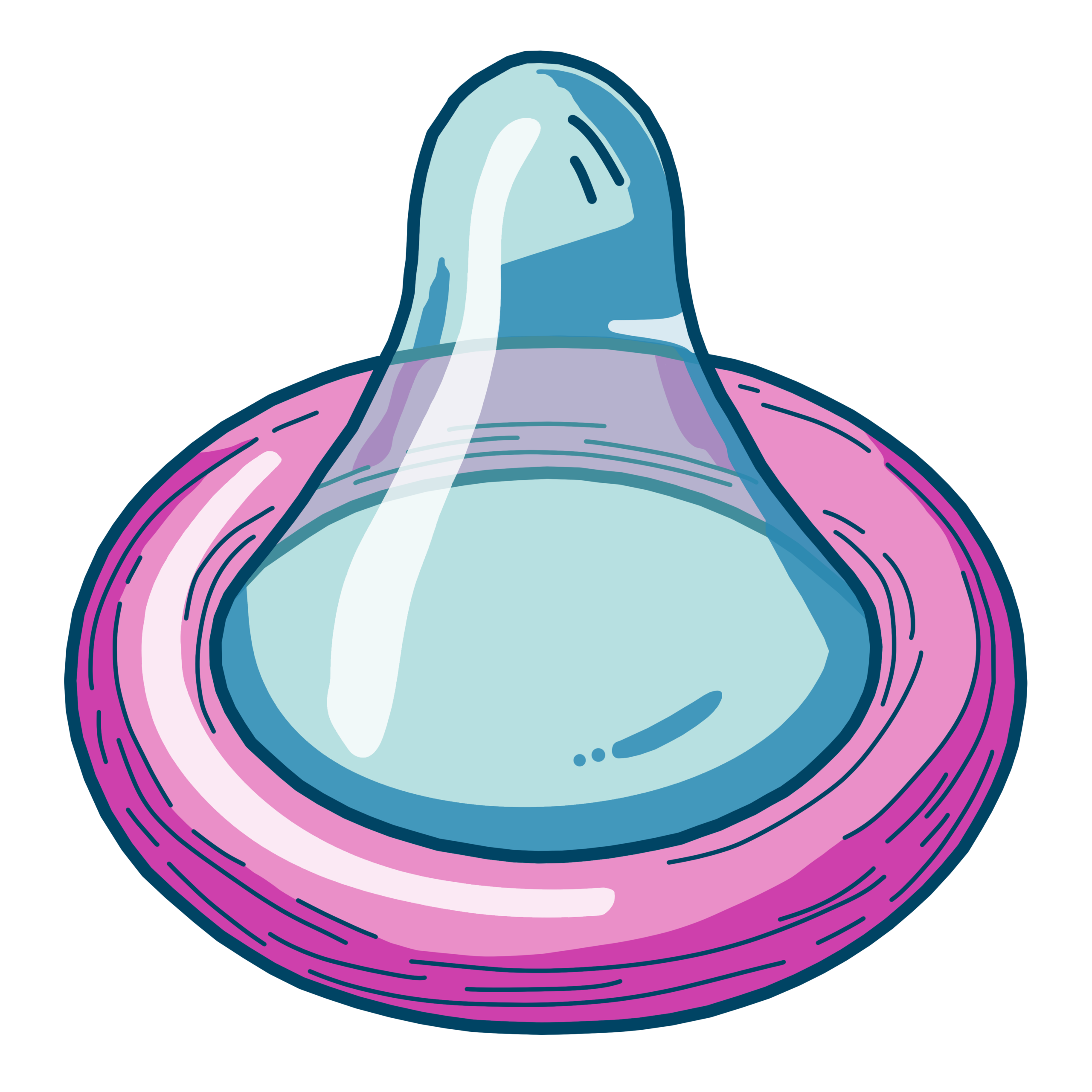 An illustration of a condom